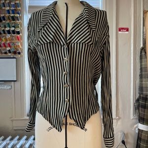 Casual Corner pin stripe blouse, size: M